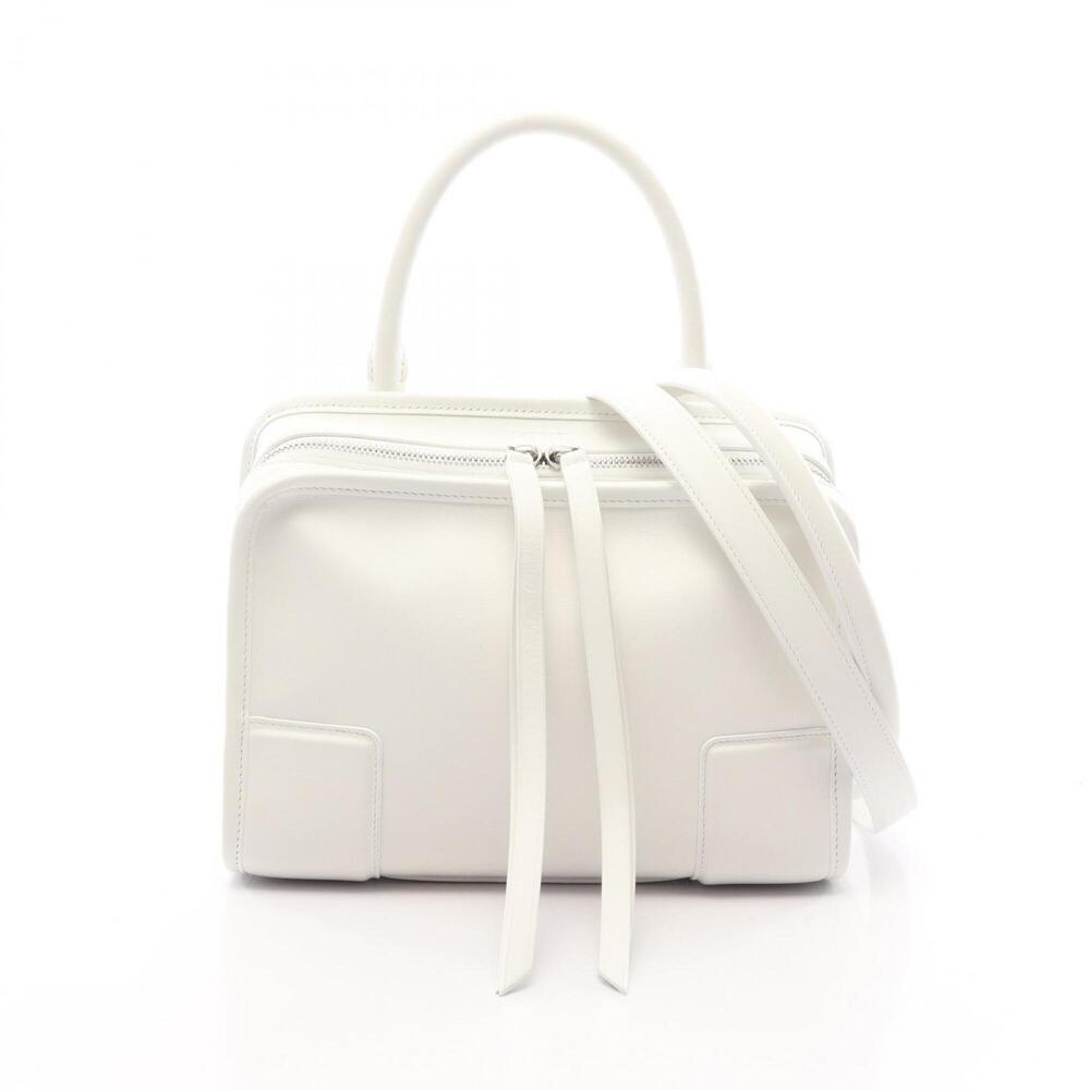 Loewe Amazona 180 Small 2-Way Handbag, Leather, Women's, White (A039AS0X01)